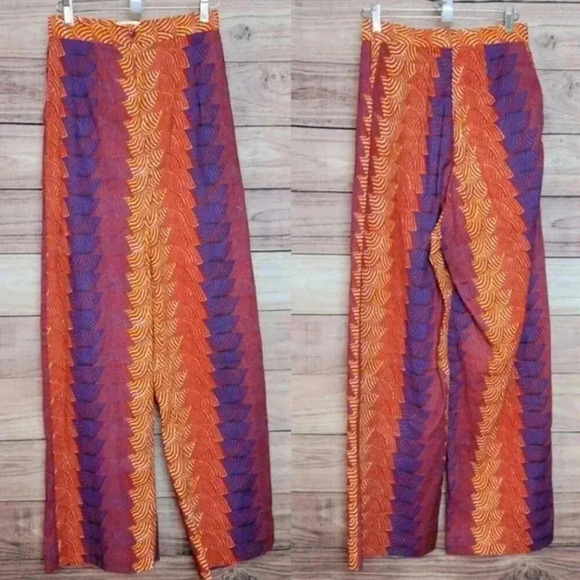 NWT Anthropologie x SIKA Abstract Red Wide-Leg African Bohemian Trousers Size 2 - Picture 4 of 6
